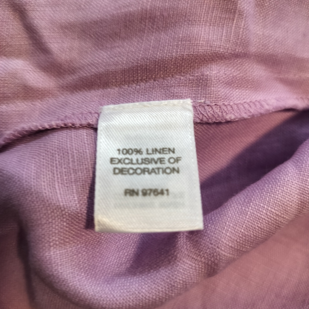 J Jill Love Linen Shift Size Lg Lavendar/Lilac Coastal Grandma Cottagecore - Picture 4 of 9